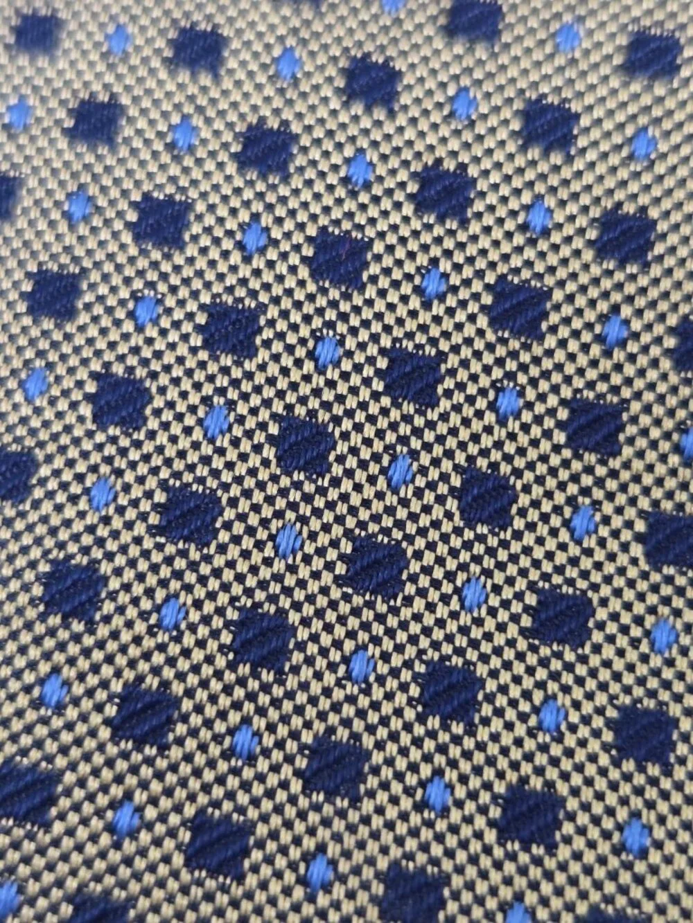 Roberto Villini Collezione Mens All Silk Tie 60 Inch Olive Navy Dot Pattern